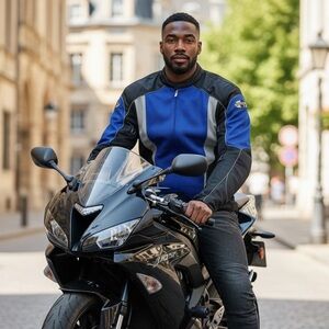 🏍️Men’s Stylish Joe Rocket Black & Blue Motorcycle Jacket